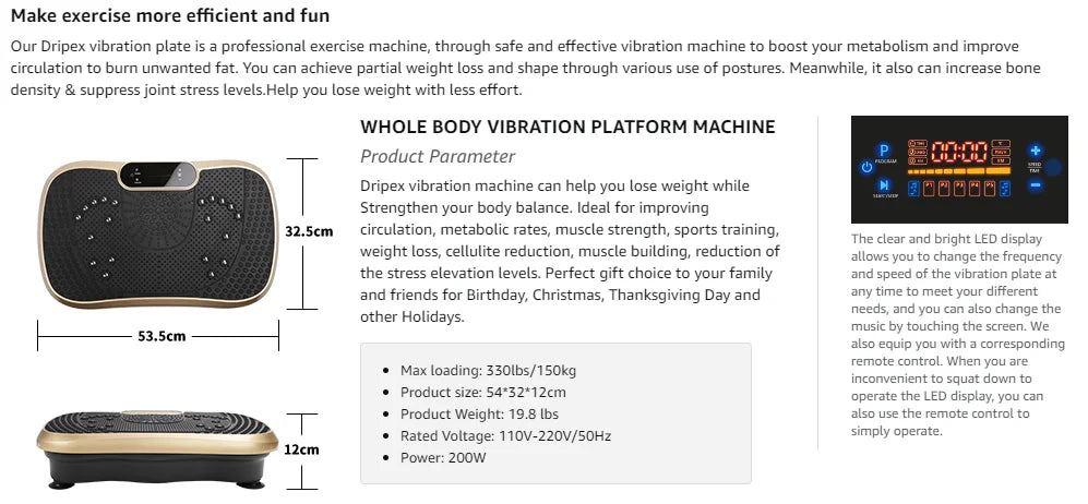 Slim Vibration Plate – Burn Fat & Tone Muscles at Home (99 Speed Levels)